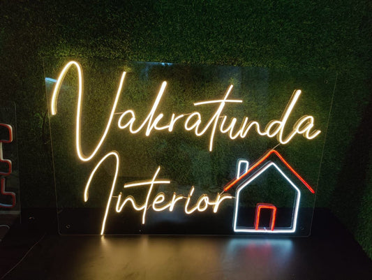 Neon House Name Plate