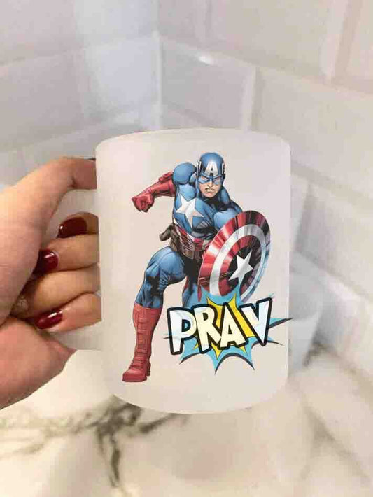 Personalised Superhero Frosted Mug