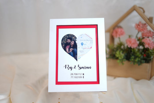 Heart Couple Map acrylic Frame