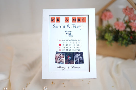 Mr Mrs special date acrylic photo frame