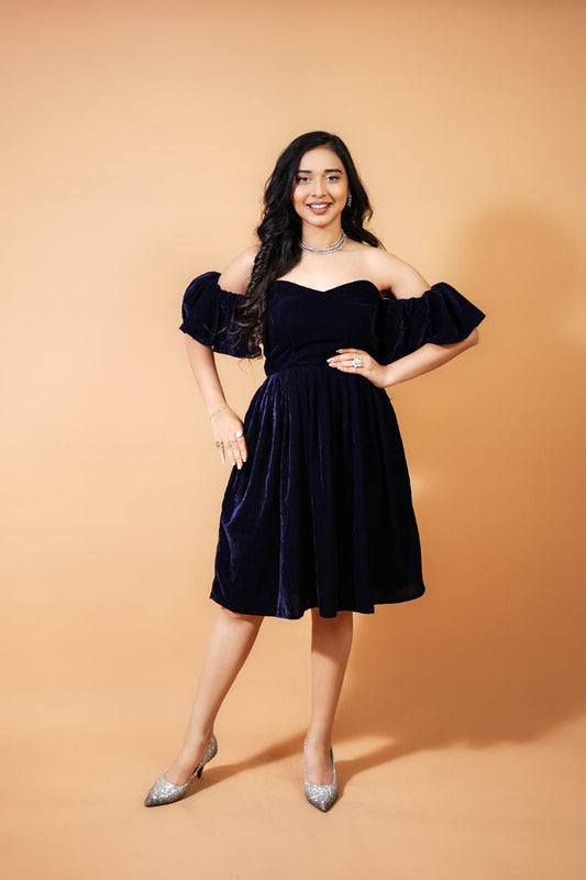 Blue Velvet Umreth Dress