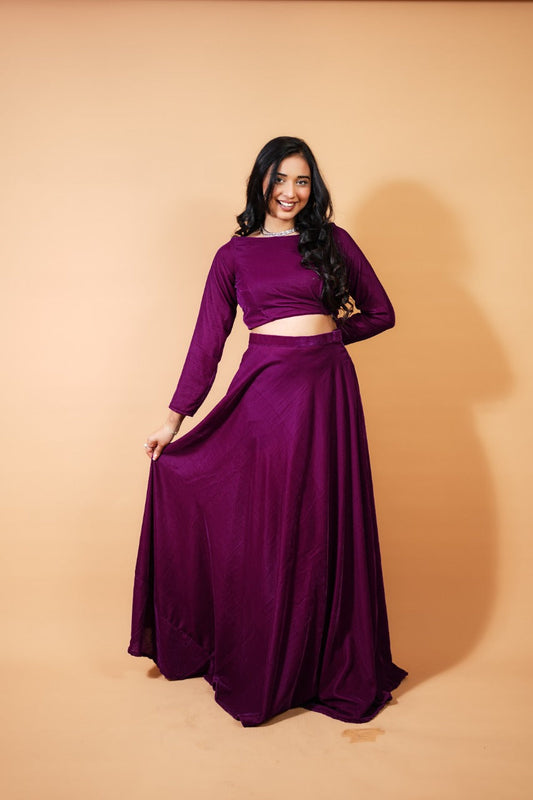 Purple Velvet Skirt and Top