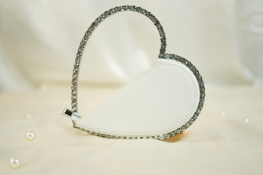 White Heart Style Purse