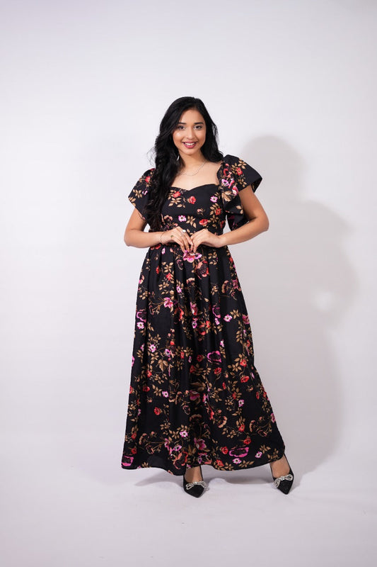 Sweetie Black Floral Gown