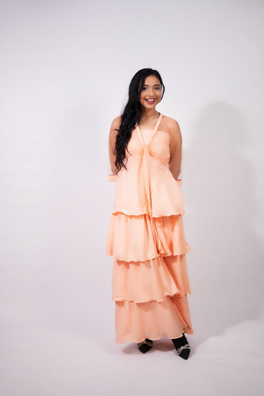Peachie Gown With Shrug plus