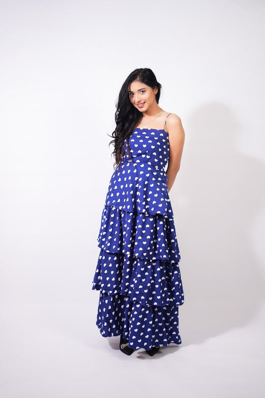 Cosmos Blue Gown With Shrug plus