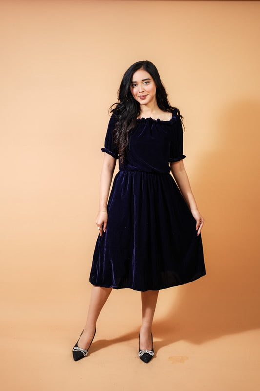 Blue Velvet Dress plus