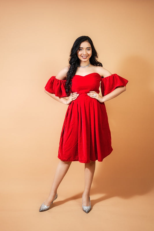 Valentine Red Velvet Umreth Dress plus