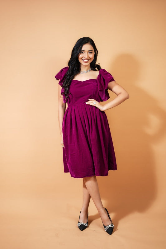 Wine Velvet Umreth Dress plus