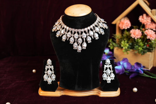 Stones and Pearls Studded Morden Choker Necklace