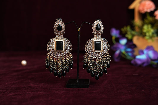 Black Stone Earrings For Women And Girls