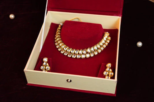 Kundan Gold Plated Double layer Necklace Set