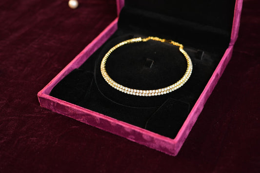 Golden 2 layer Stone Chocker set