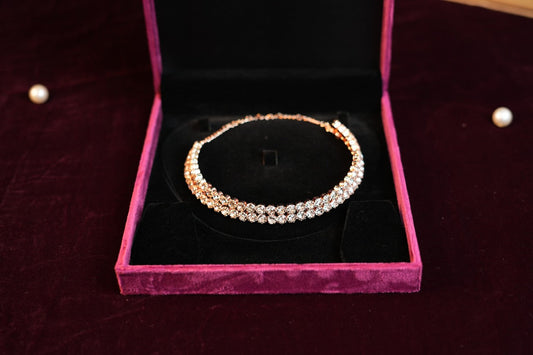 Rose Gold Double layer Stone Chocker set