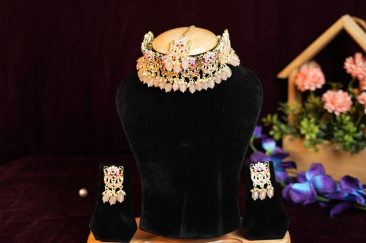 Preach Multistrand Pearls Choker Necklace and Earring Set