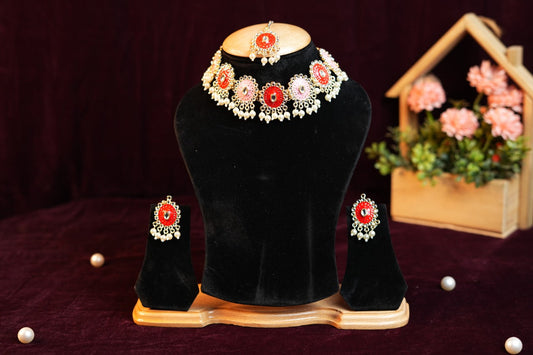 Multicolor Meenakari Kundan and Pearl Necklace
