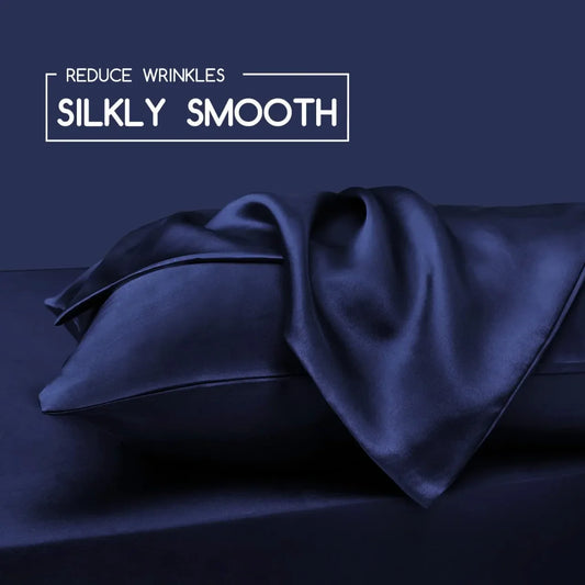Navy Blue Satin Beauty Pillowcase