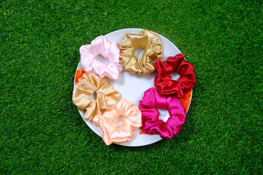 Gaiety Satin Scrunchies Combo