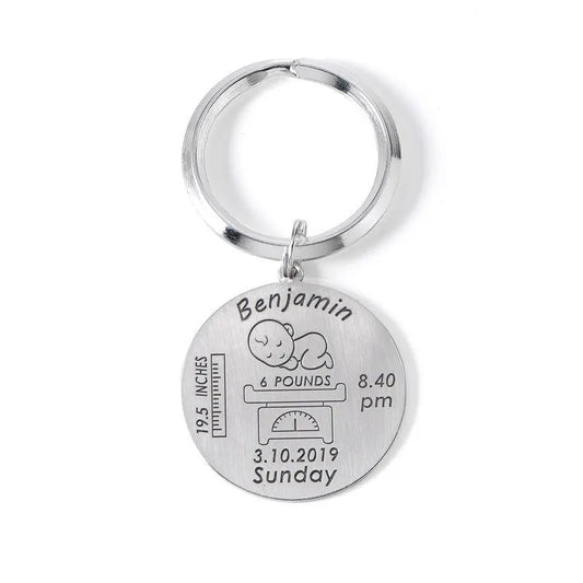 Baby birth keychain