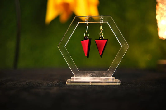 Triangular Red Earring