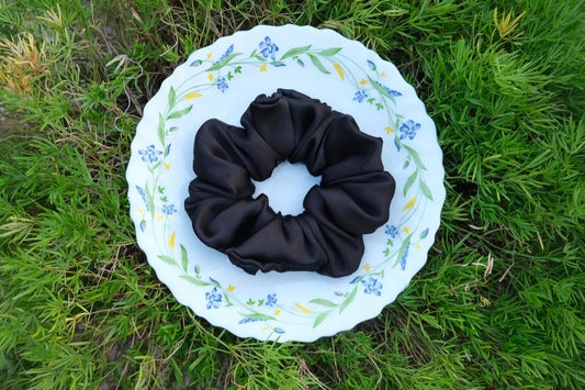 Black Satin Scrunchie