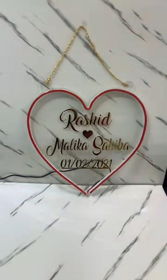 Customised heart neon lamp