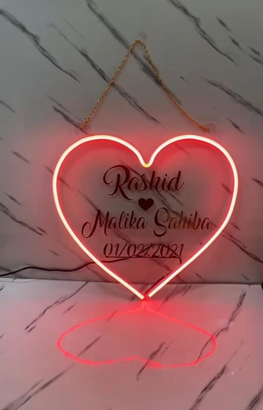 Customised heart neon lamp