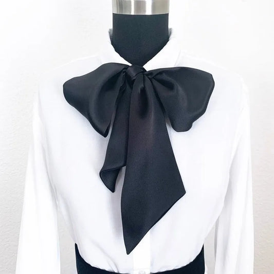 BIG Bow satin Scraf 01