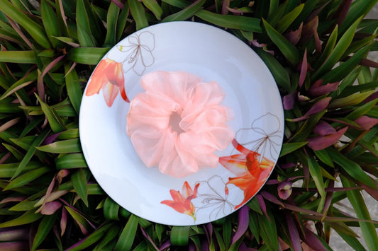 Peach Organza Scrunchie