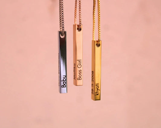 18k Gold Bar Pendant