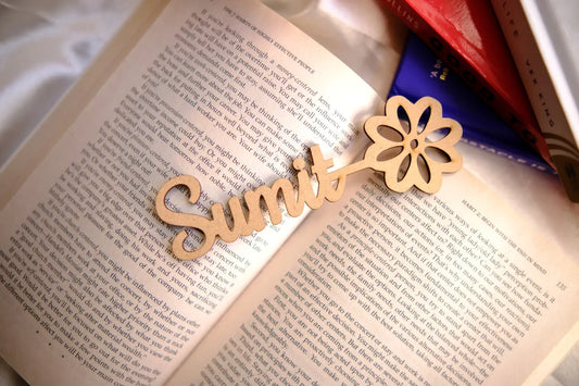 Personalised Floral Wooden Bookmark