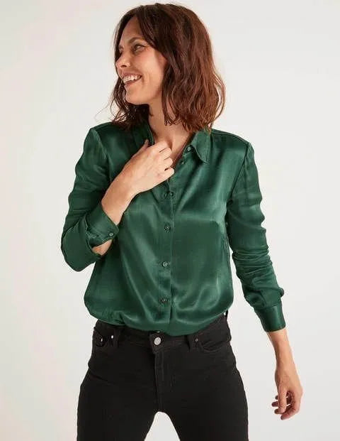 Dark green Satin Shirt