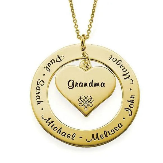Circle style family necklace