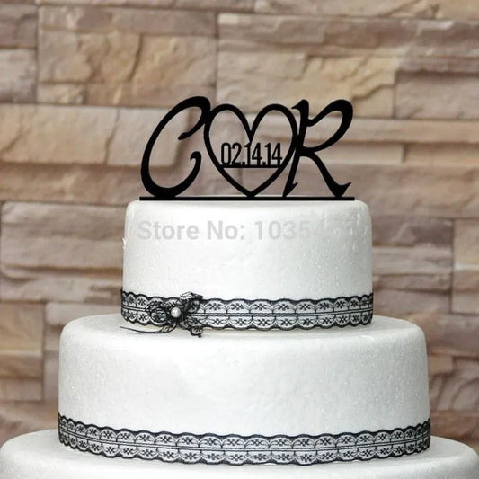 Initial Couple Cake topper