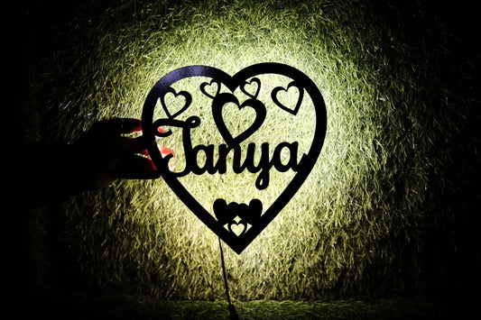 Name Heart Style Lamp
