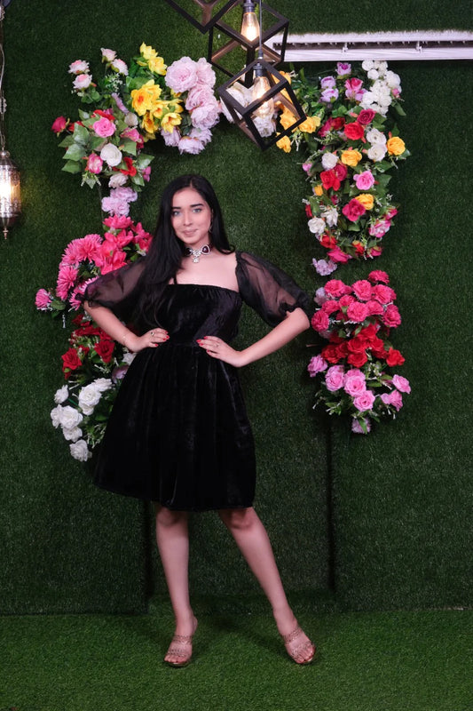 Katherine Black velvet Dress