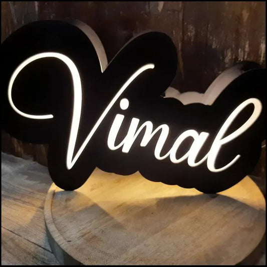 Wooden Neon Light Lamp