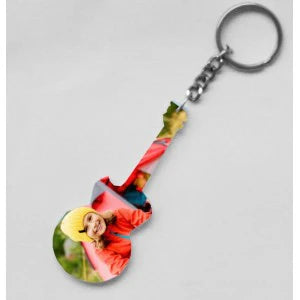Photo Printed Guitar Keychain