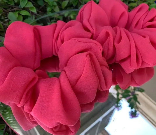 Red Georgette Scrunchie