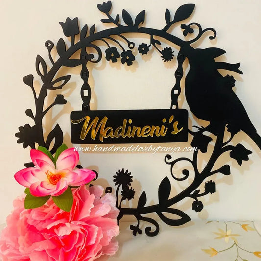WOODEN BIRD NAME ART