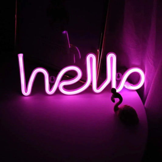 Hello Neon Light Signs