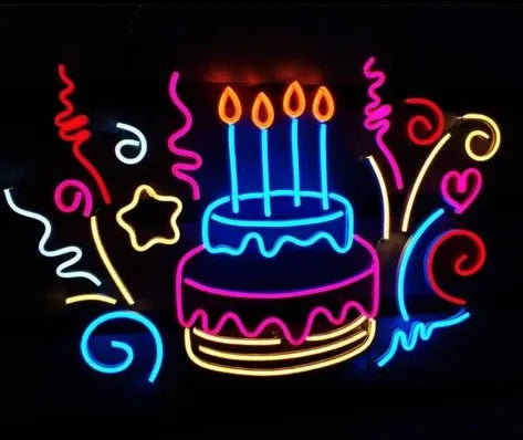 Birthday Cake Neon Lamp