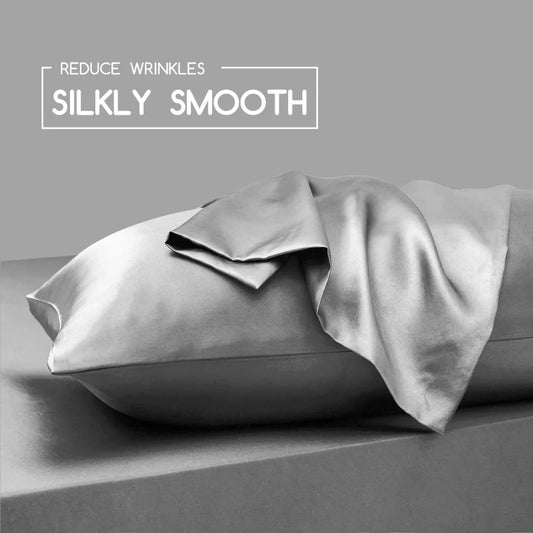 Metallic Grey Satin Beauty Pillowcase