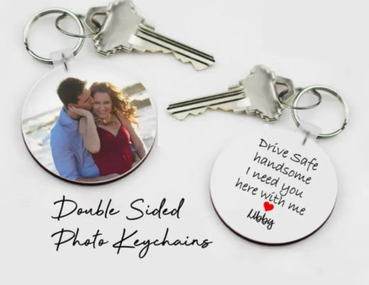 Double sided photo keychain