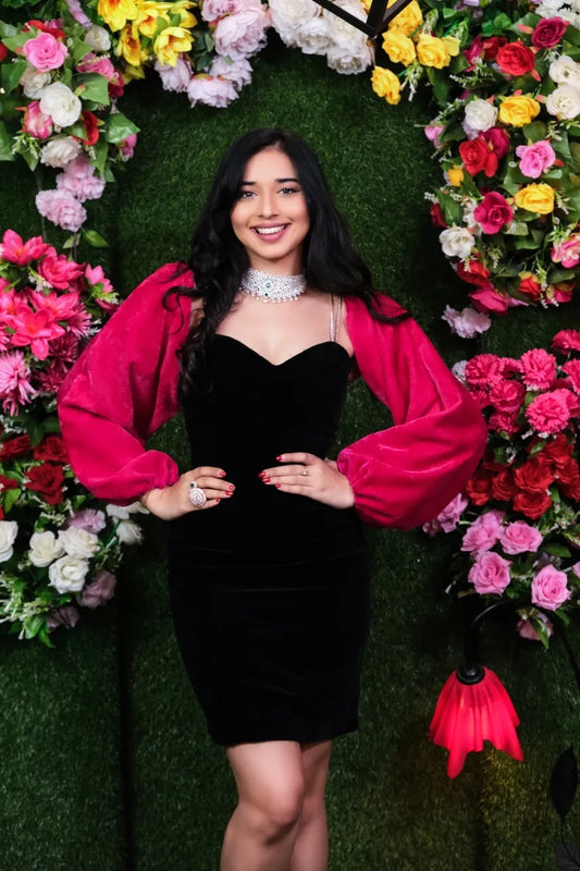 Detachable Red Velvet Sleeve