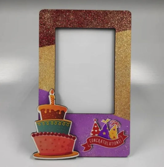 Birthday Glitter Photo Magnet