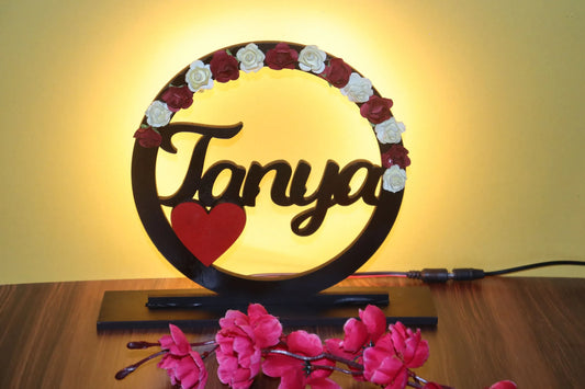 Personalised Fire Name Lamp