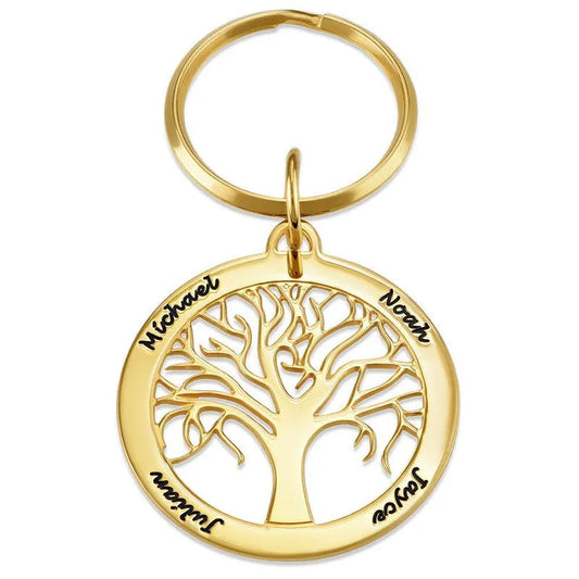 Tree Style Engraved Keychain