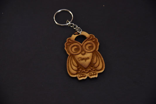 Owl With Name KeyChain