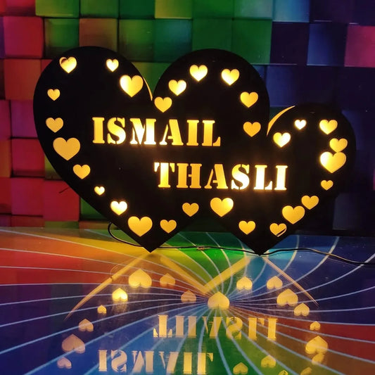 Couple Heart Monogram Lamp